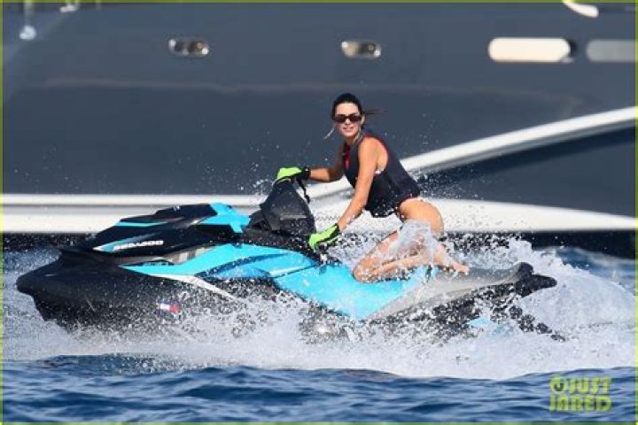 Kendall Jenner Rides A Jet Ski In Black