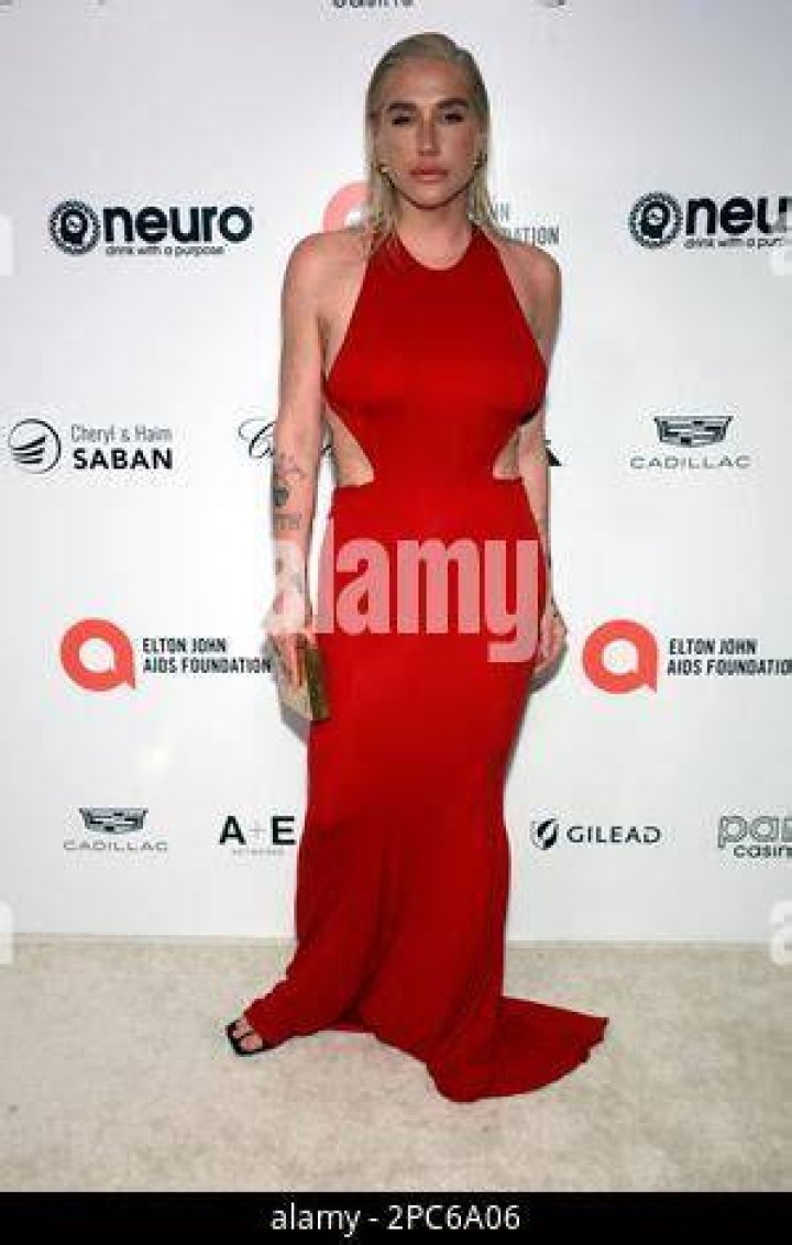 Kesha attends the Elton John AIDS Foundation's 31st Annual Academy Awards Viewing Party on March 12, 2023 in West Hollywood, Los Angeles, CA, USA. Elton John AIDS Foundation's 31st Academy Awards Party - LA, Los Angeles, United States - 12 Mar 2023