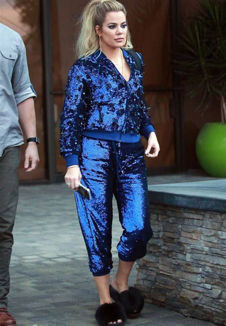Khloe Kardashian In A Sequin Outfit