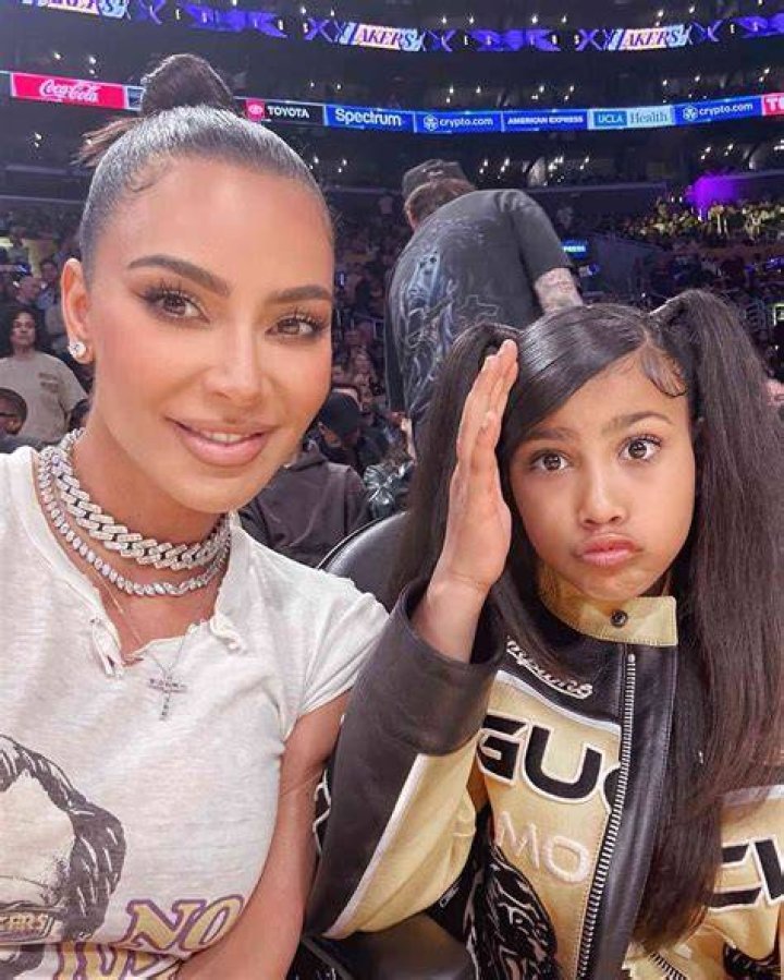 Kim Kardashian and North West on their way to the Yeezy show After Party