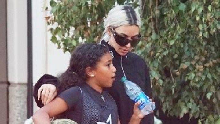 Kim Kardashian Hugs North After Basketball Practice