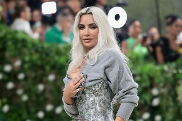 Kim Kardashian In A Gray Sweatshirt