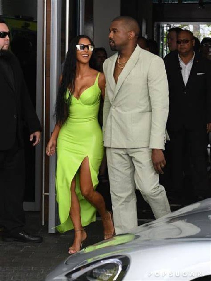 Kim Kardashian In A Green Mini Dress