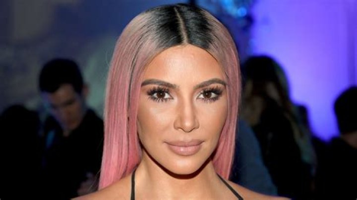 Kim Kardashian In A Pastel Blue Dress
