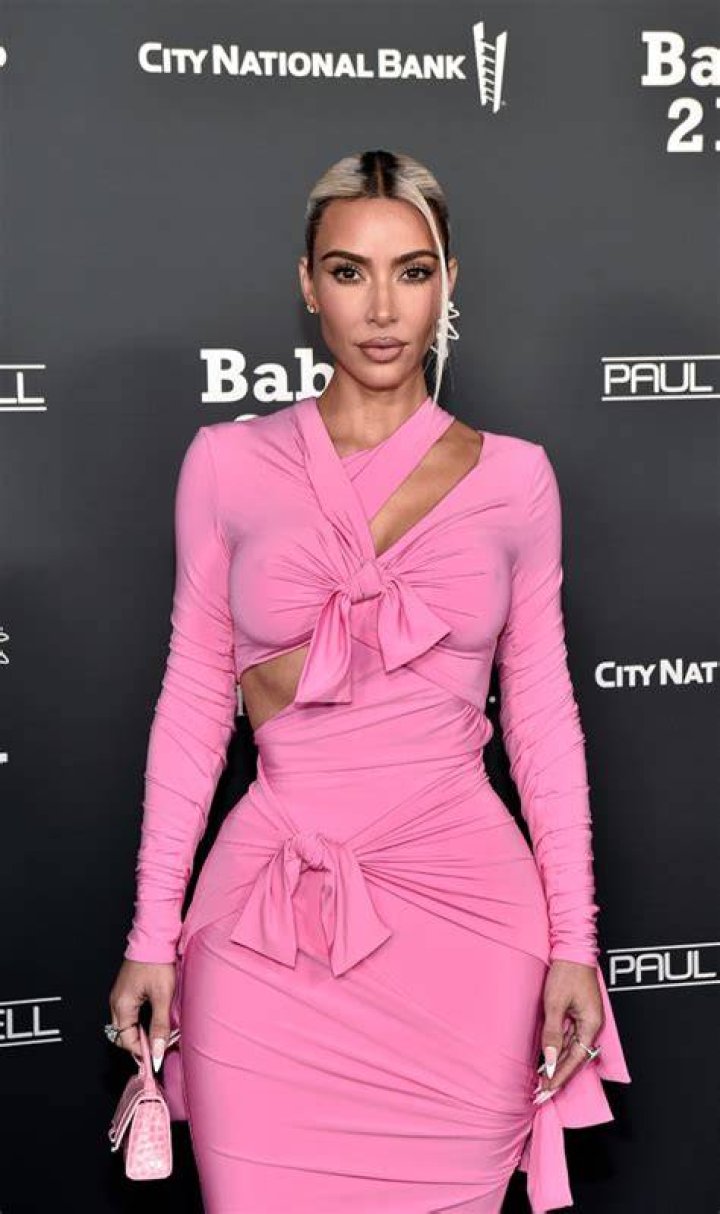 Kim Kardashian In A Pink Mini