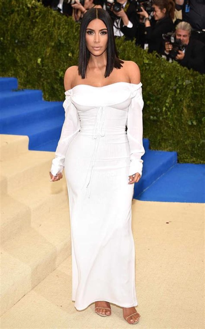 Kim Kardashian In A White Dress