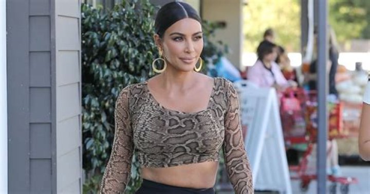Kim Kardashian In A Zebra-Print Skirt