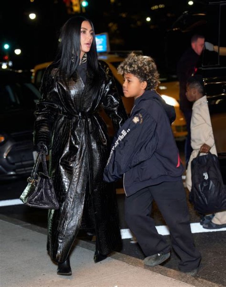 Kim Kardashian & Saint Leave His Basketball Game