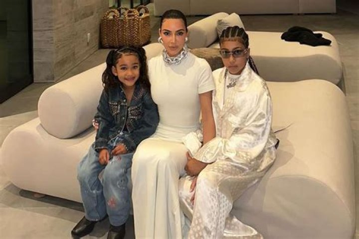 Kim Kardashian With North & Chicago