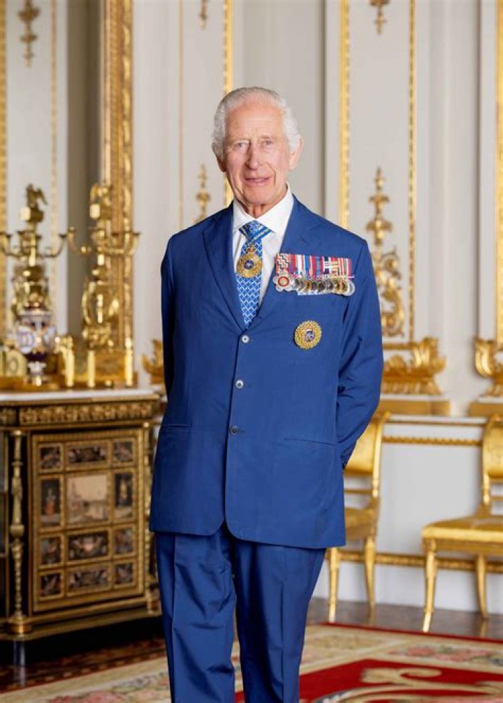 King Charles III in his official coronation portrait