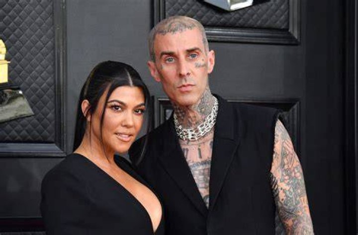 Kourtney Kardashian and Travis Barker arrive for the 64th annual Grammy Awards at the MGM Grand Garden Arena in Las Vegas, Nevada on Sunday, April 3, 2022.Grammy Awards 2022, Las Vegas, Nevada, United States - 03 Apr 2022
