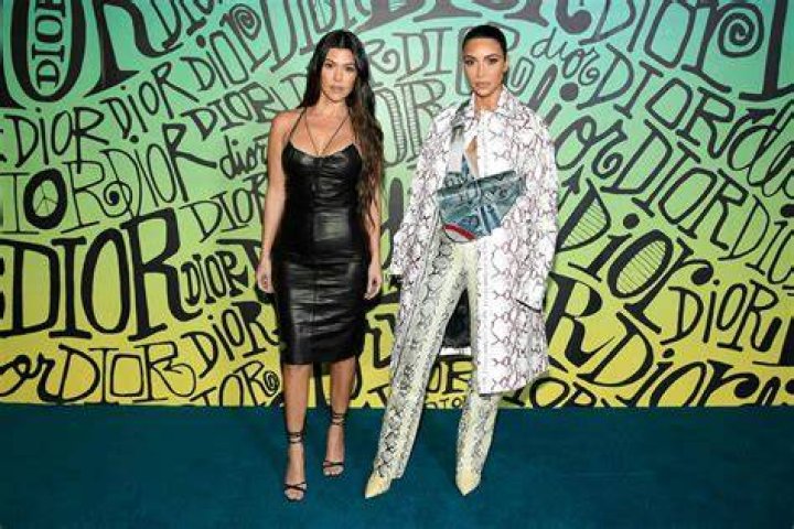 Kourtney Kardashian Dior Men's Show, Backstage, Pre-Fall 2020, Miami, USA - 03 Dec 2019 Wearing Tom Ford for Gucci, Vintage, Shoes By Manolo Blahnik