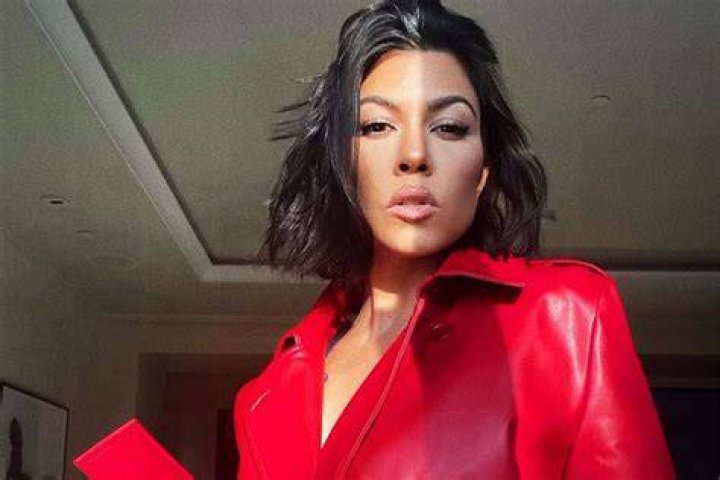 Kourtney Kardashian In A Red Dress