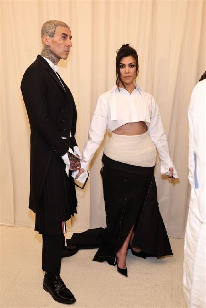 Kourtney Kardashian in Tie-Front Crop Top