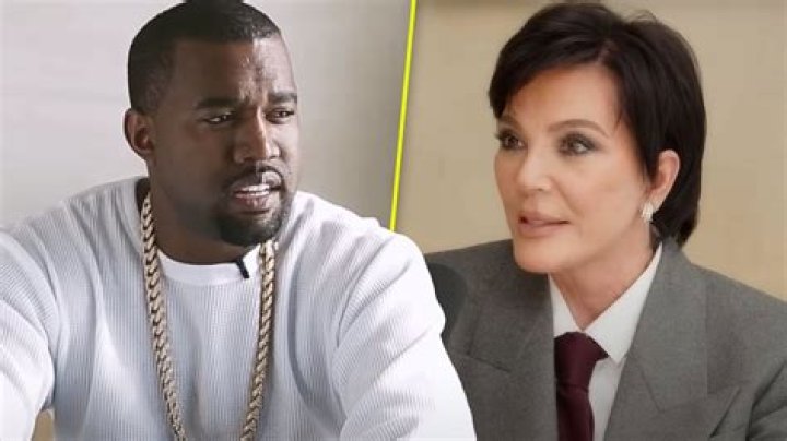 Kris Jenner laughs with Kanye West and Kim Kardashian