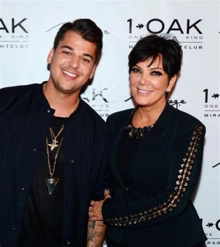 Kris Jenner smiles with Rob Kardashian