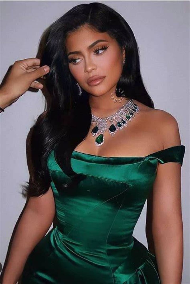 Kylie Jenner In A Green Wrap Dress