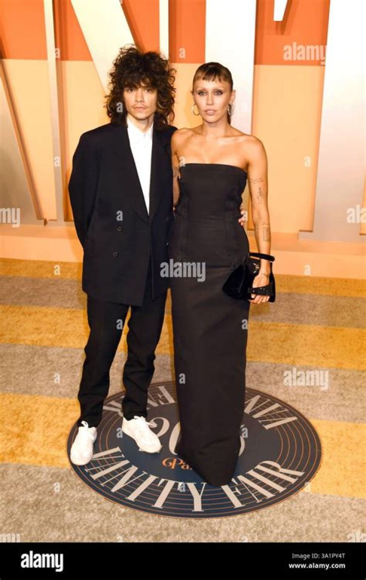 (L-R) Maxx Morando and Miley CyrusVersace show, Arrivals, Fall Winter 2023, Los Angeles, California, USA - 09 Mar 2023