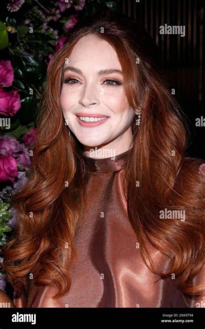 Lindsay Lohan attends the Christian Siriano Fall/Winter 2023 fashion show at Gotham Hall, in New York NYFW Fall/Winter 2023 - Christian Siriano, New York, United States - 09 Feb 2023