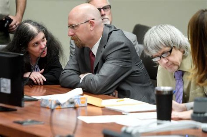 Louise Turpin (L) and attorney Jeff Moore (C) David Turpin (2-R) appear in court for arraignment on charges against the two in relation to their 13 malnourished children found chained in their home in Riverside, California, USA, 18 January 2018. The two parents were charged with multiple counts of Child abuse, torture, abuse of dependent adults and false imprisonment and could face close to 100 years to life in prison if convicted. Charges filed in case of 13 siblings found in Perris, California home, Riverside, USA - 18 Jan 2018