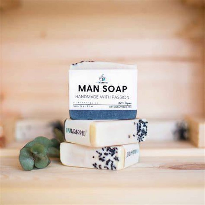 man with soap