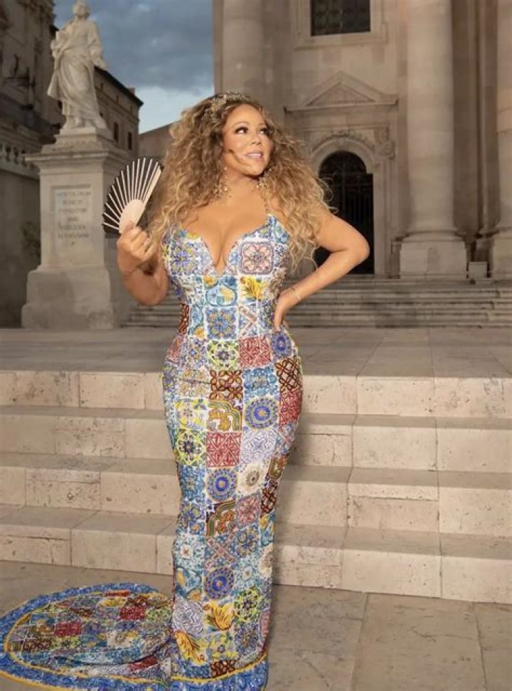 Mariah Carey Cleavage Tiger Dress