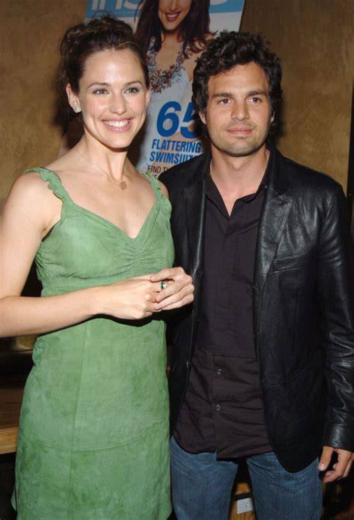 Mark Ruffalo and Jennifer Garner hugging at his 2024 Walk of Fame Ceremony in Hollywood
