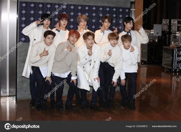 Members of South Korean boy group SEVENTEEN pose before departure for the 14th MBC Idol Star Athletics Championships 2018 in Seoul, South Korea, 15 January 2018.