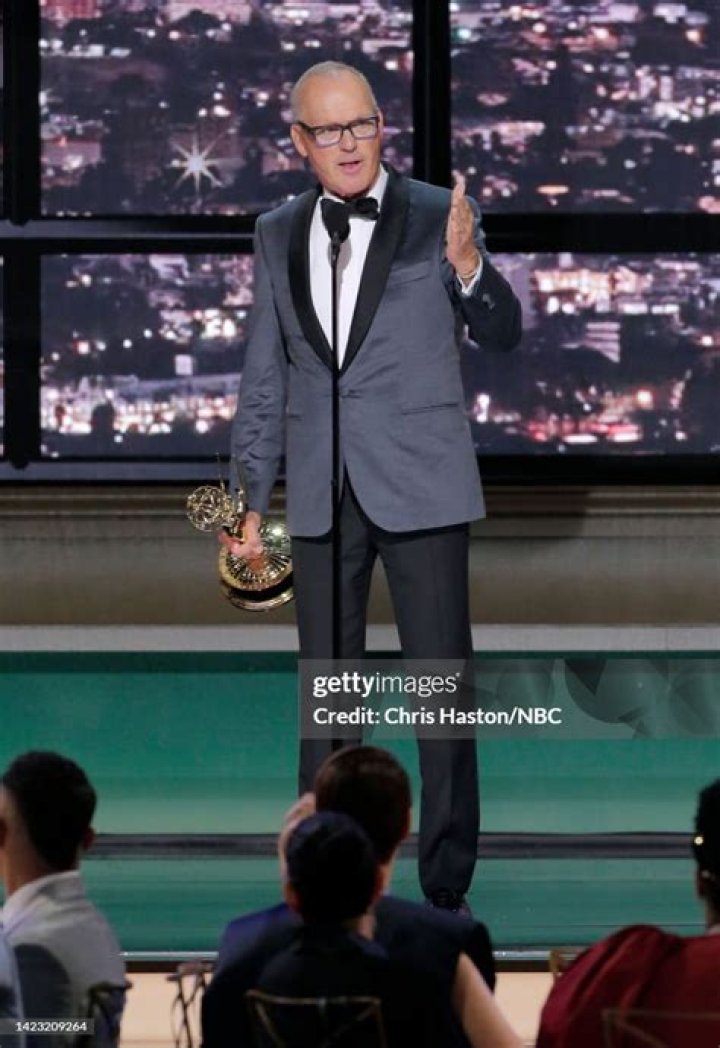 Michael Keaton accepts the Emmy for outstanding lead actor in a limited or anthology series or movie for "Dopesick" at the 74th Primetime Emmy Awards, at the Microsoft Theater in Los Angeles 2022 Primetime Emmy Awards - Show, Los Angeles, United States - 12 Sep 2022