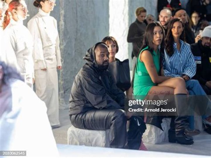 MILAN, ITALY - FEBRUARY 20: Bianca Censori and Kanye West are seen during the UEFA Champions League 2023/24 round of 16 first leg match between FC Internazionale and Atletico Madrid at Stadio Giuseppe Meazza on February 20, 2024 in Milan, Italy. (Photo by Mattia Ozbot - Inter/Inter via Getty Images)