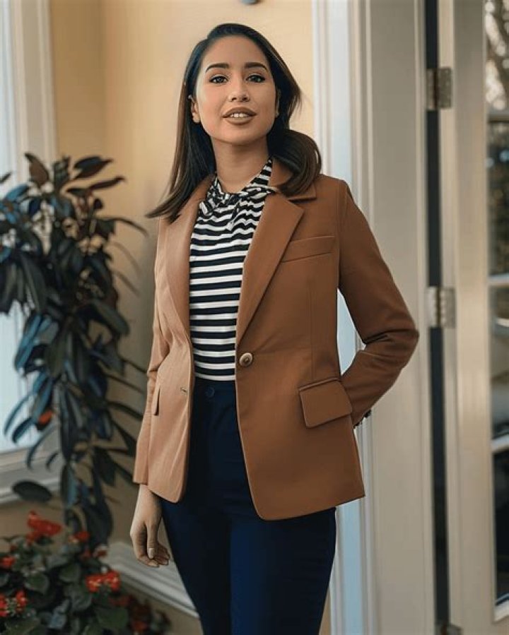 Model in brown blazer at the Michael Kors Spring 2016 show