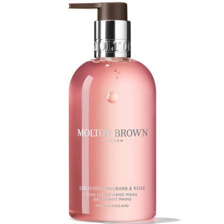 Molton Brown Delicious Rhubarb & Rose Fine Liquid Hand Wash, $30, moltonbrown.com
