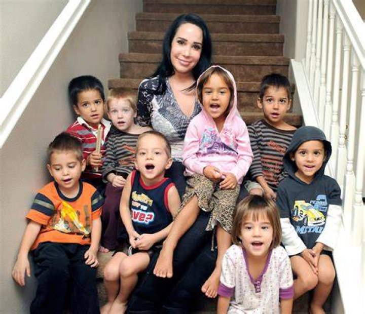 Nadya Suleman Octuplets mom Nadya Suleman unveils a banner reading, "Don't Let Your Dog or Cat Become an Octomom. Always Spay or Neuter" outside her home in La Habra, Calif. on . People for the Ethical Treatment of Animals, PETA is paying Suleman US$5,000 to display the sign in her front yard. As an added incentive, the animal rights group is providing in a month's supply of veggie burgers and hot dogs for Suleman's 14 children. Suleman has been facing possible home foreclosure Octuplets, La Habra, USA