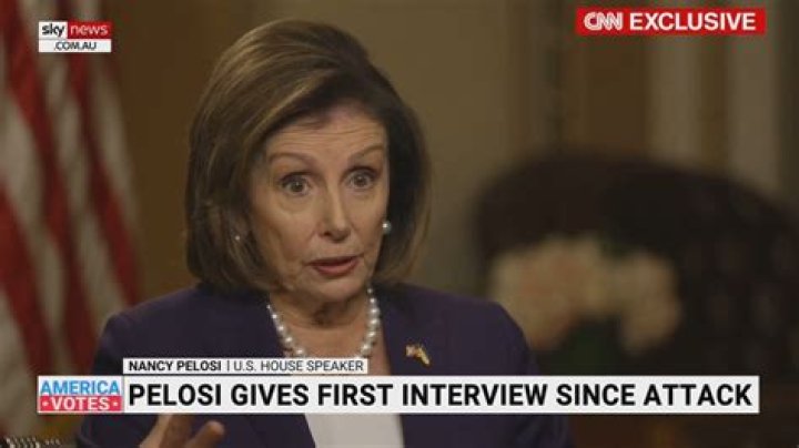 Nancy Pelosi Gives An Interview Inside The Capitol