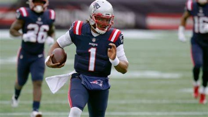 New England Patriots quarterback Cam Newton during the first half of an NFL preseason football game against the New York Giants, in East Rutherford, N.J Patriots Giants Football, East Rutherford, United States - 29 Aug 2021