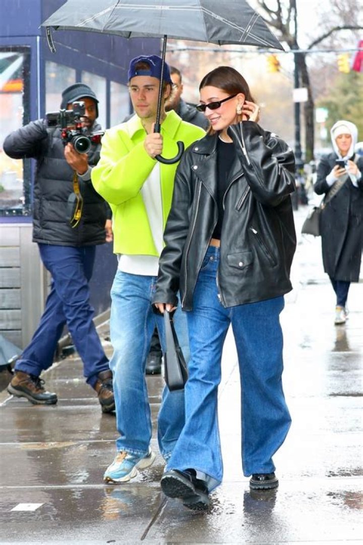 New York, NY - Hailey Bieber puts her perfect pins on display as she exits her NYC apartment looking stylish in a pink diamond mini dress and heels. Pictured: Hailey Bieber BACKGRID USA 15 JUNE 2023 USA: +1 310 798 9111 / UK: +44 208 344 2007 / *UK Clients - Pictures Containing Children Please Pixelate Face Prior To Publication*