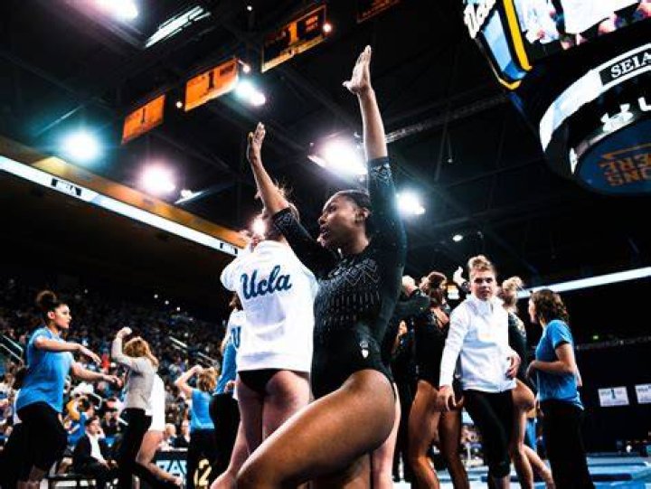Nia at the Nebraska UCLA Gymnastics match