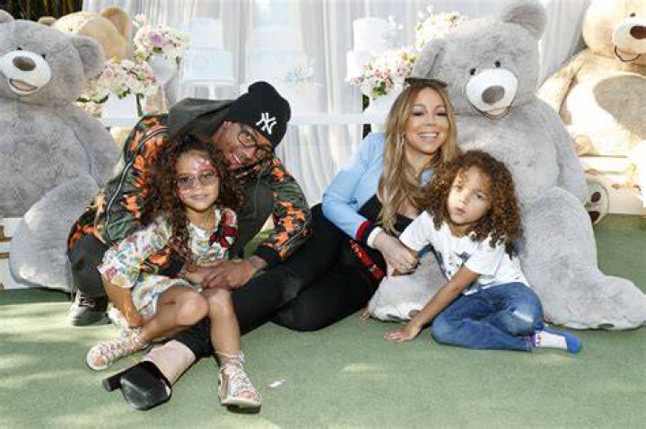 Nick Cannon, Mariah Carey, Moroccan, Monroe. Mariah Carey, center left, Nick Cannon, center right, and from left, their children Monroe and Moroccan arrive at the Kids' Choice Awards at The Forum, in Inglewood, Calif 2018 Kids' Choice Awards - Arrivals, Inglewood, USA - 24 Mar 2018