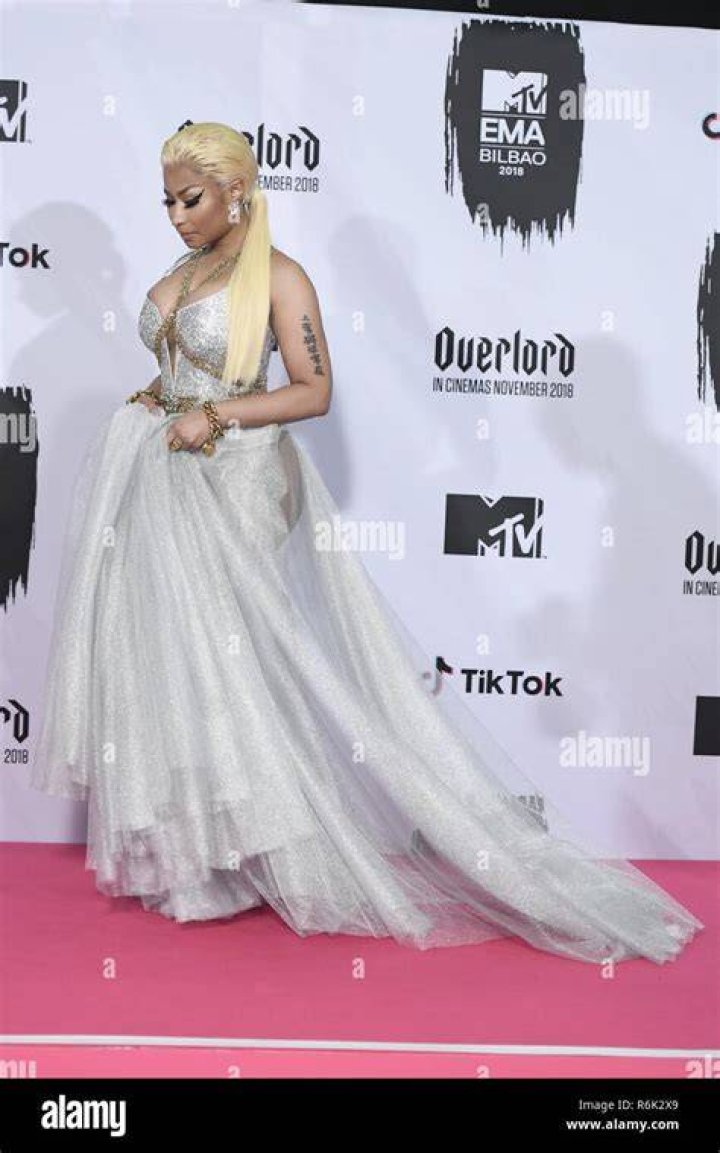 Nicki Minaj 25th MTV Europe Music Awards, Press Room, Bilboa, Spain - 04 Nov 2018 Wearing Versace
