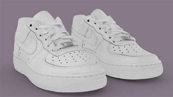 one white sneaker