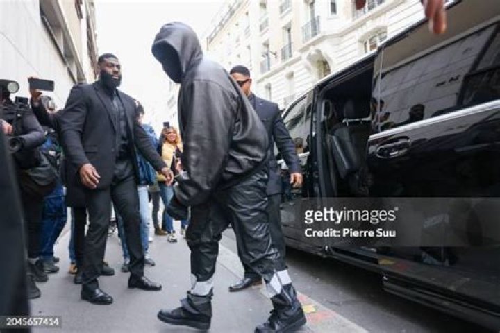 PARIS, FRANCE - FEBRUARY 28: Kanye West and Bianca Censori are seen leaving their hotel on February 28, 2024 in Paris, France. (Photo by MEGA/GC Images)