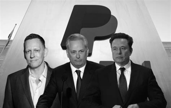 Peter thiel, Elon Musk PayPal Chief Executive Officer Peter Thiel, left, and founder Elon Musk, right, pose with the PayPal logo at corporate headquarters in Palo Alto, Calif. Thiel who who co-founded PayPal and gave Facebook its first big investment now wants Silicon Valley to buy into a bigger idea: the future. Thiel is backing groups that see a future when computers will communicate directly with the human brain. Seafaring pioneers will found new floating nations in the middle of the ocean. Science will conquer aging, and death will become a curable diseaseTech Tycoon, PALO ALTO, USA