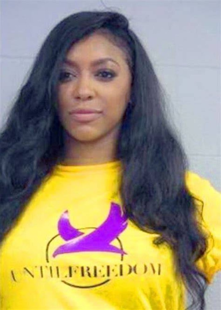 Porsha Williams is arrested by police during the Good Trouble Tuesday march for Breonna Taylor, Tuesday, Aug. 25, 2020, in Louisville, Ky. (Amy Harris/Invision/AP)