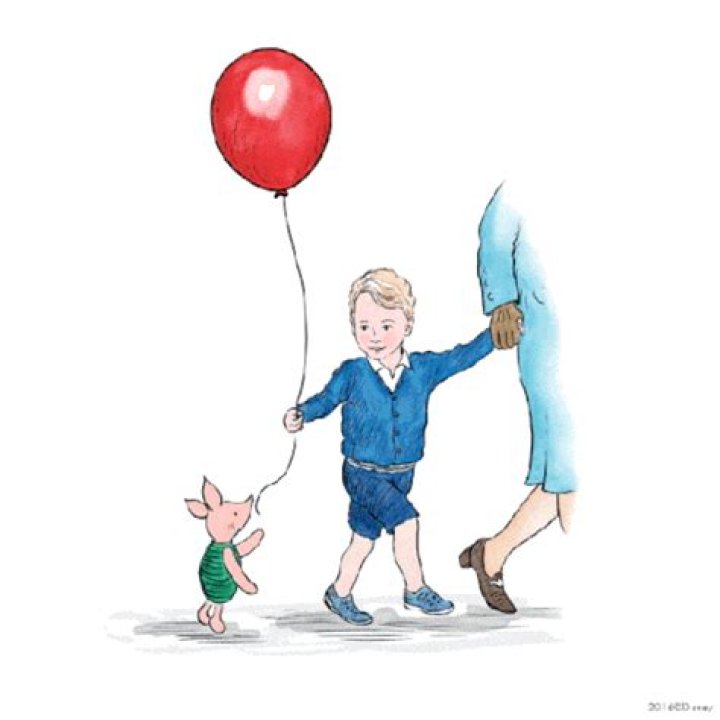 Prince George and Piglet walking