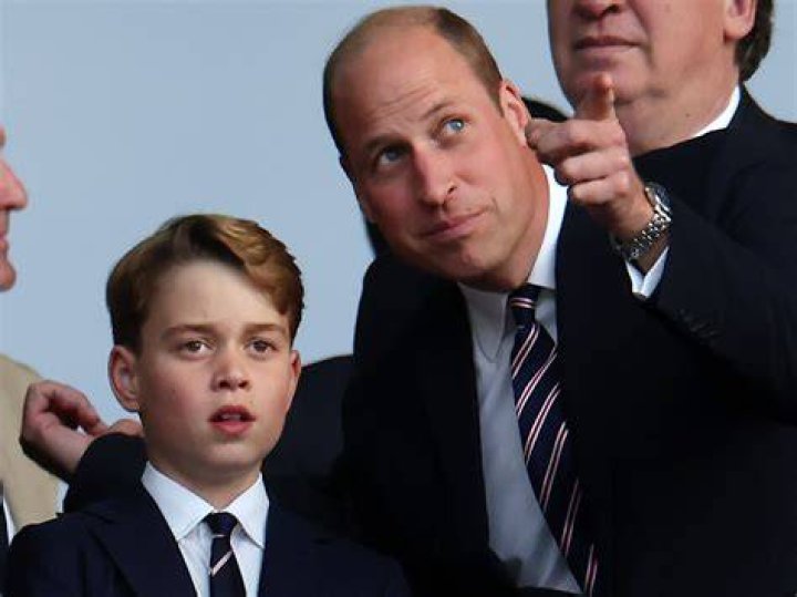 Prince George and Prince William on a plane