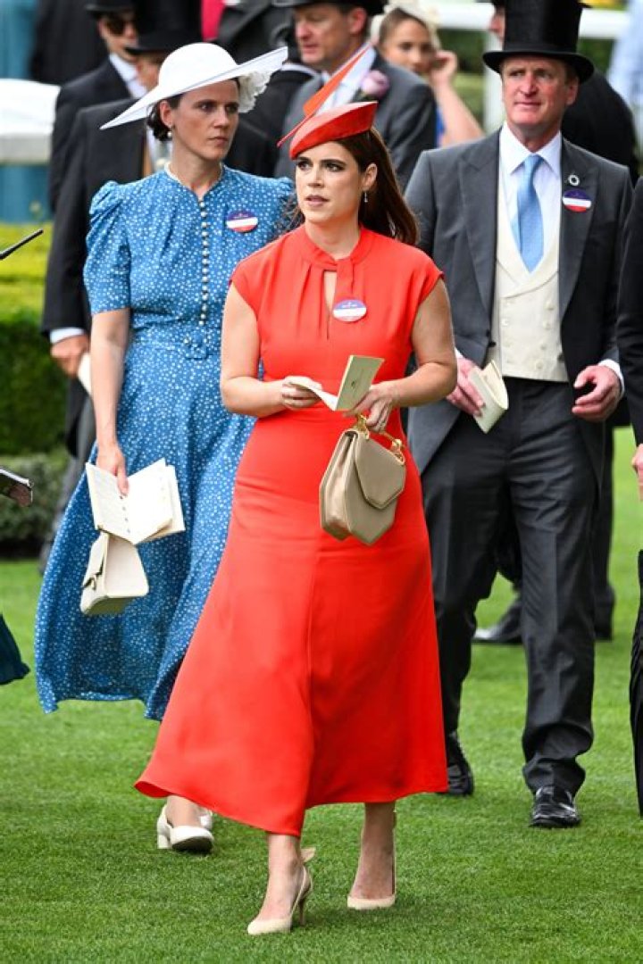 Princess Eugenie of York, centre,August Brooksbank and Jack Brooksbank, watch the Platinum Jubilee Pageant, in London, on the last of four days of celebrations to mark the Platinum Jubilee. The pageant will be a carnival procession up The Mall featuring giant puppets and celebrities that will depict key moments from Queen Elizabeth II's seven decades on the throne Platinum Jubilee, London, United Kingdom - 05 Jun 2022
