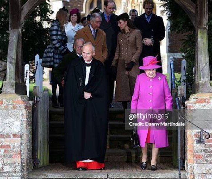 Queen Elizabeth II Leaves Church