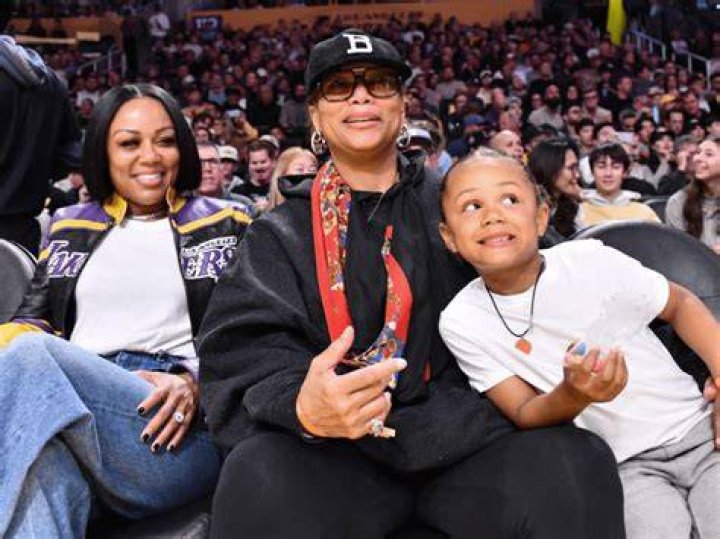 Queen Latifah with her son and partner