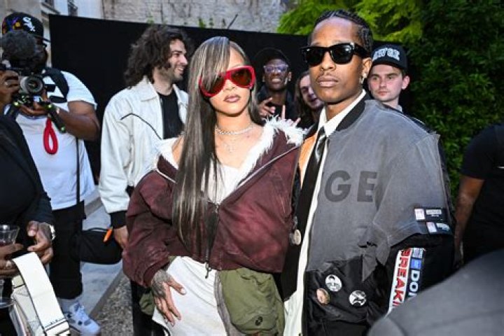 Rihanna and ASAP Rocky come out of their Parisian hotel for the Louis Vuitton after party wearing Louis Vuitton.Pictured: ASAP Rocky,RihannaRef: SPL8261581 200623 NON-EXCLUSIVEPicture by: SplashNews.comSplash News and PicturesUSA: 310-525-5808UK: 020 8126 Rights