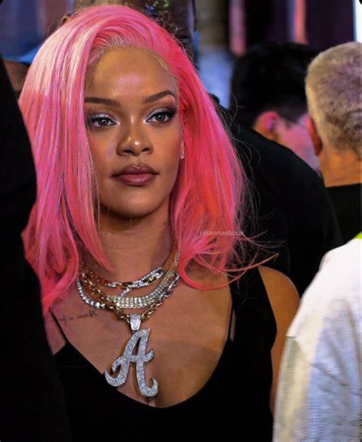 Rihanna Nipples Pink Hair